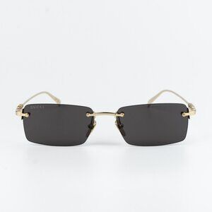 Gucci Women Sunglasses Gold Grey Rectangle GG1941S 001 NEW AUTHENTIC